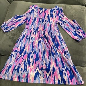 Kids Lilly Pulitzer Linn Tide pool Cold Shoulder Dress new without tags XL 12-14